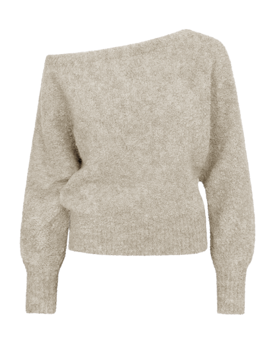 CMLAMBI - STRIKKET PULLOVER I BEIGE