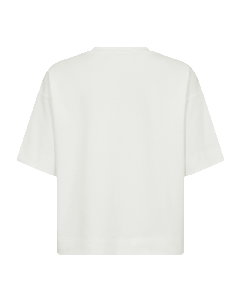 CMMUSE - OVERSIZED T-SHIRT MED PRINT I RÅHVID