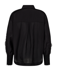 CMMOLLY - SKJORTE MED CUT-AND-SEW BLONDER I SORT