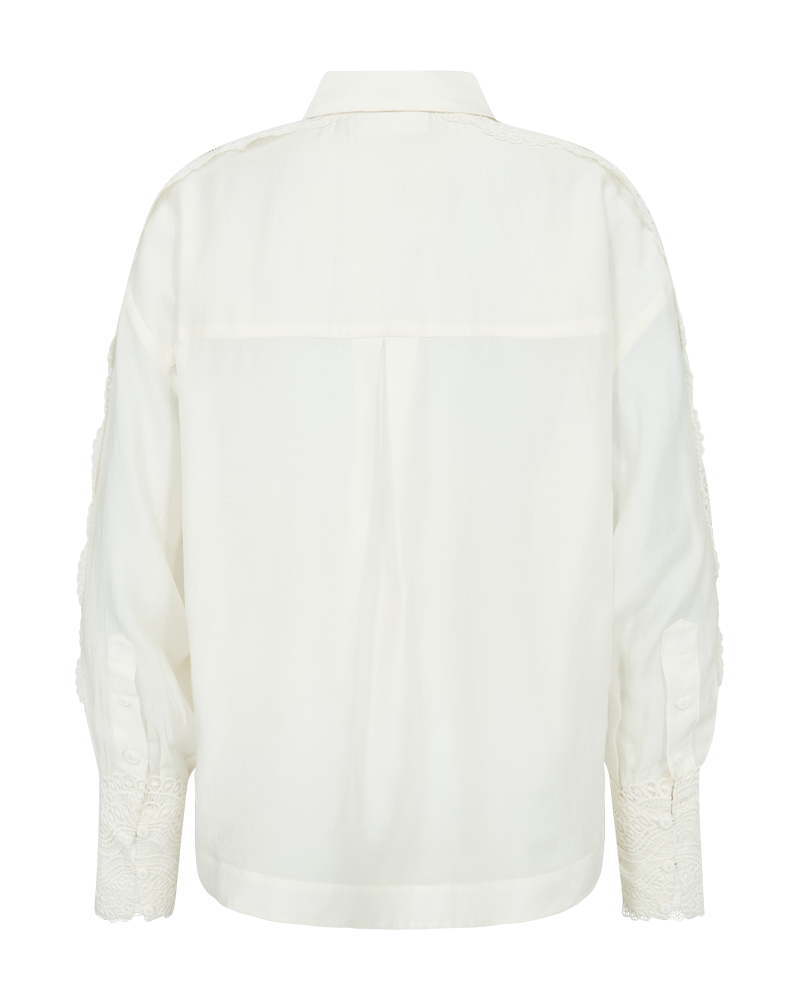 CMMOLLY - SKJORTE MED CUT-AND-SEW BLONDER I RÅHVID