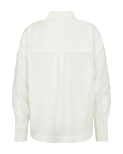CMMOLLY - SKJORTE MED CUT-AND-SEW BLONDER I RÅHVID