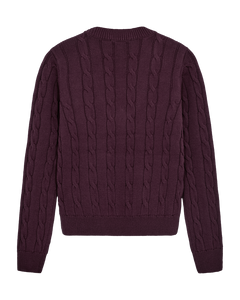 CMKOTOM - KABELSTRIKKET PULLOVER I RØD