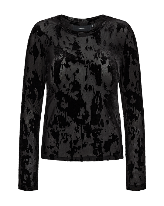 CMFLAME- LANGÆRMET BLUSE I SORT