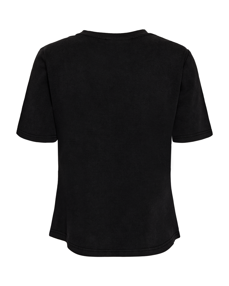 CMMUSE - T-SHIRT MED PRINT I SORT OG RØD
