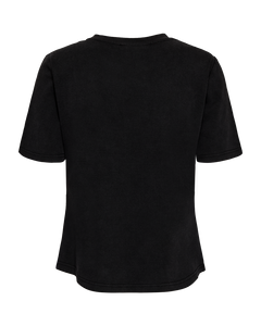 CMMUSE - T-SHIRT MED PRINT I SORT OG RØD