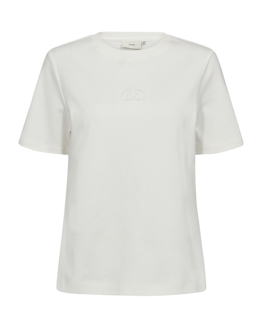 CMMUSE - T-SHIRT MED SMAL PASFORM I RÅHVID