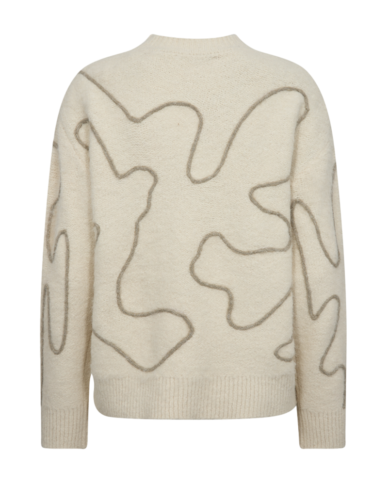 CMPELLA - STRIKKET PULLOVER I RÅHVID