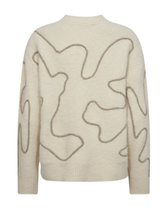 CMPELLA - STRIKKET PULLOVER I RÅHVID