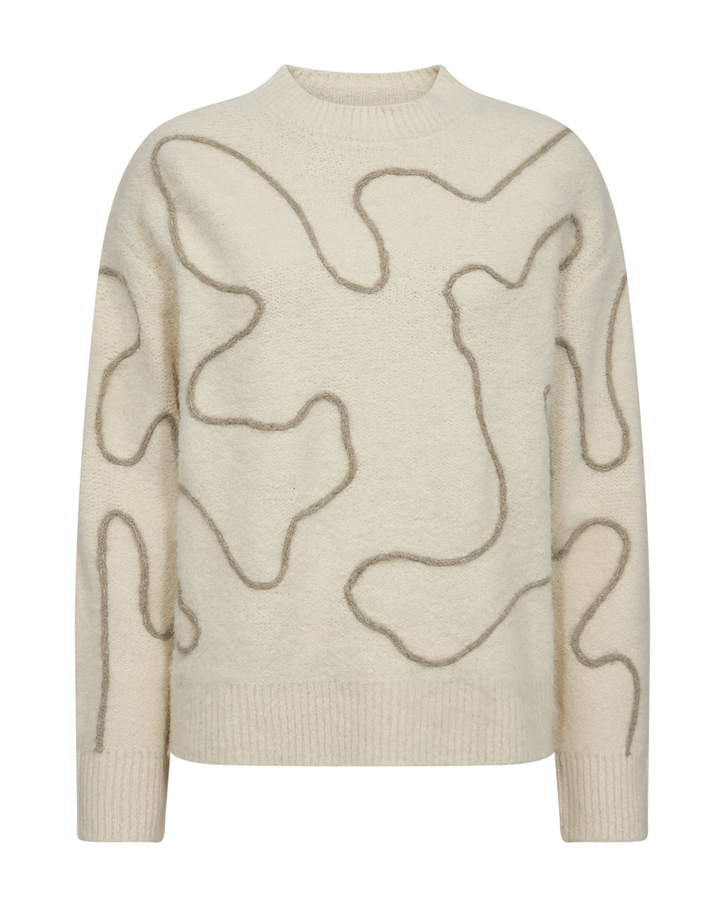 CMPELLA - STRIKKET PULLOVER I RÅHVID