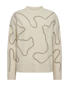 CMPELLA - STRIKKET PULLOVER I RÅHVID