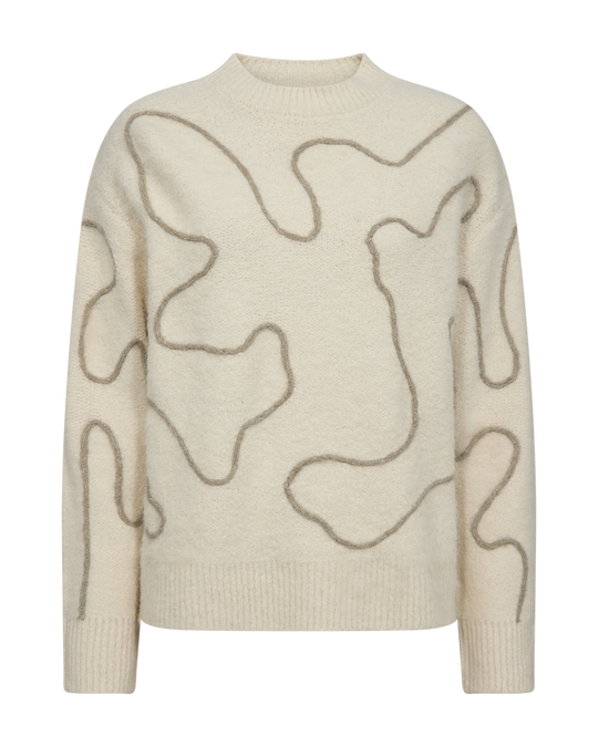 CMPELLA - STRIKKET PULLOVER I RÅHVID