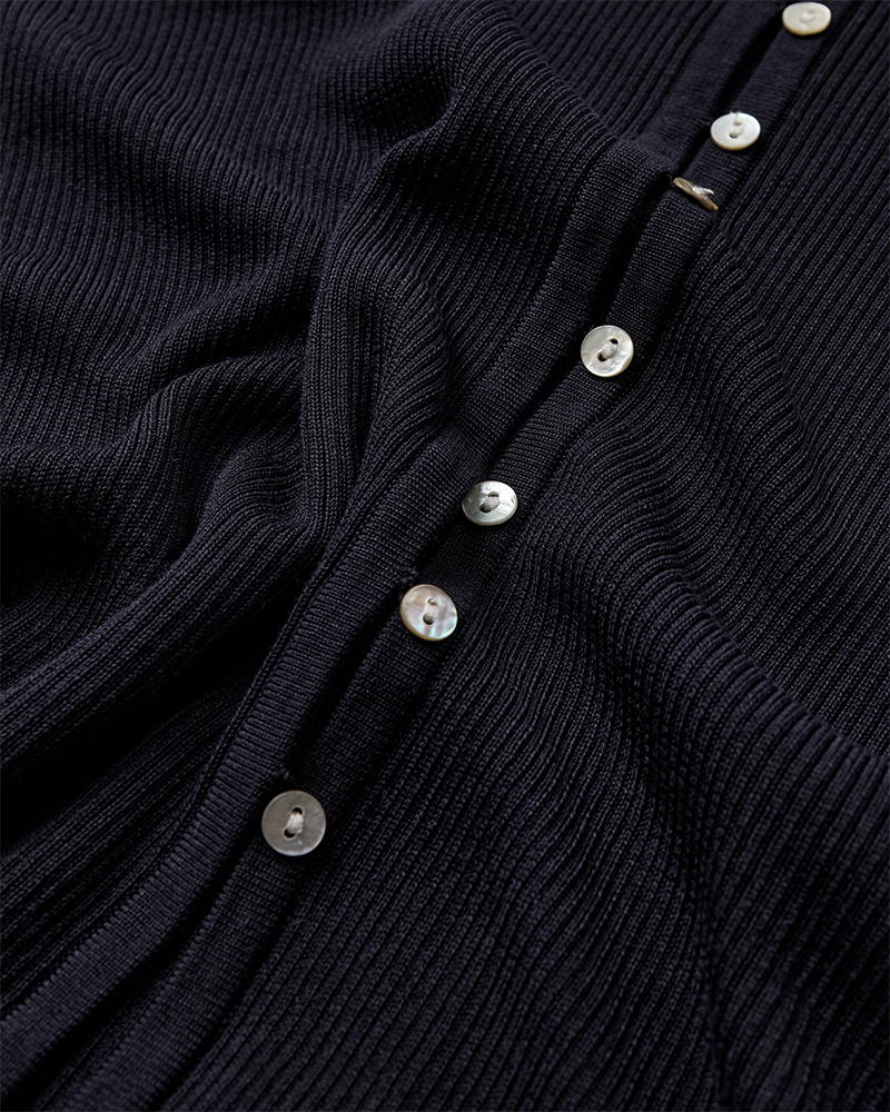 CMCONNIE - CARDIGAN MED PERLEMORSKNAPPER I BLÅ