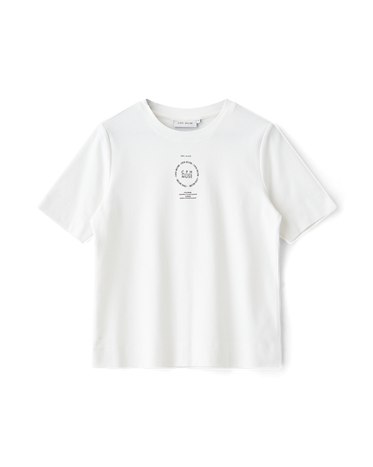 CMMUSE - T-SHIRT MED LOGODETALJE I SORT OG HVID