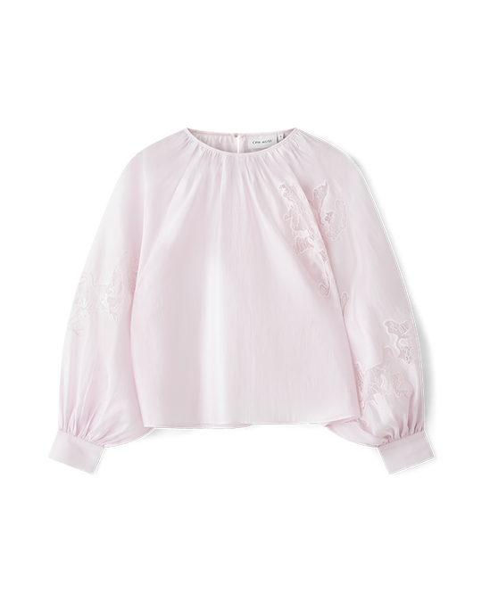 CMMOLLY - BLUSE MED VOLUMINÆSE ÆRMER I ROSA