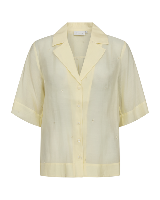 CMTILLY - SKJORTE MED LOGOBRODERI I LYS GUL