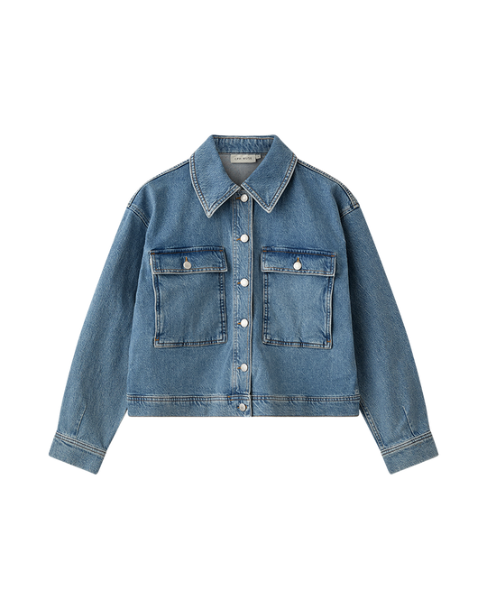 CMANOUK - JAKKE I DENIMKVALITET I BLÅ