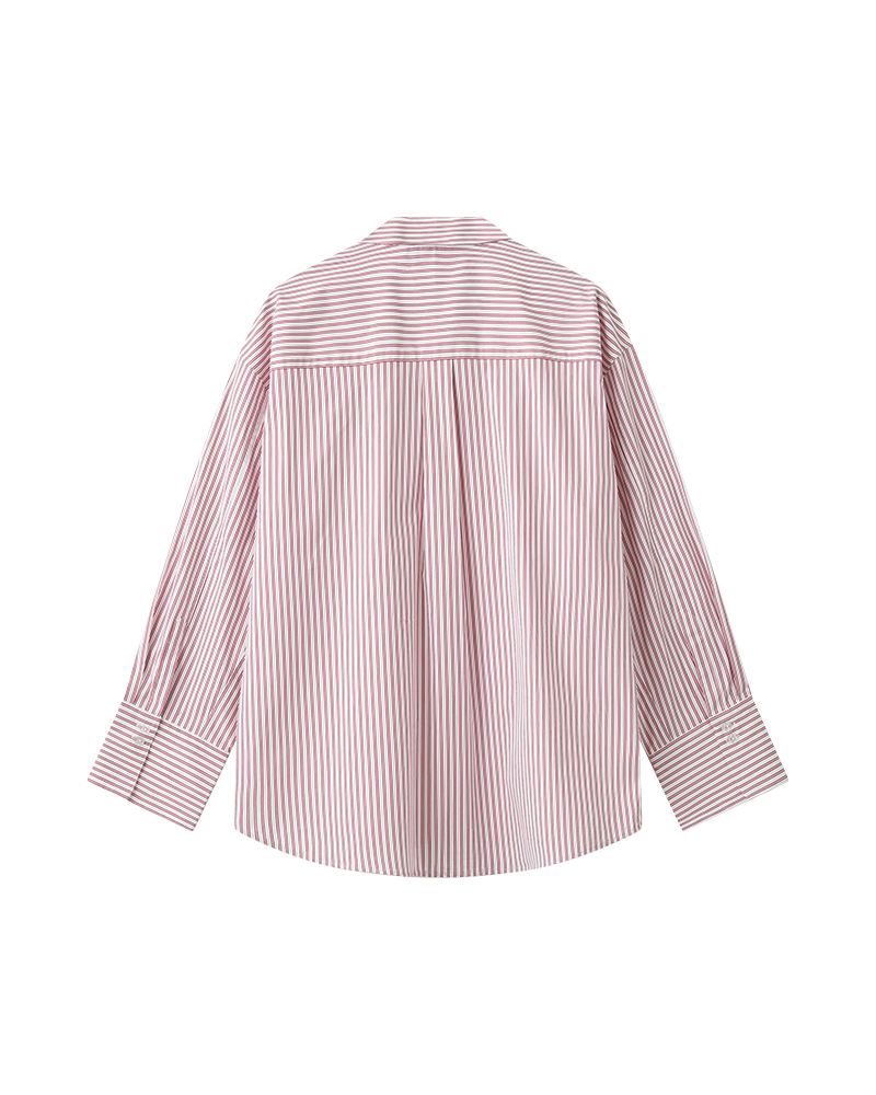 CMMARYANN - OVERSIZE SKJORTE I STRIBET HVID OG RØD