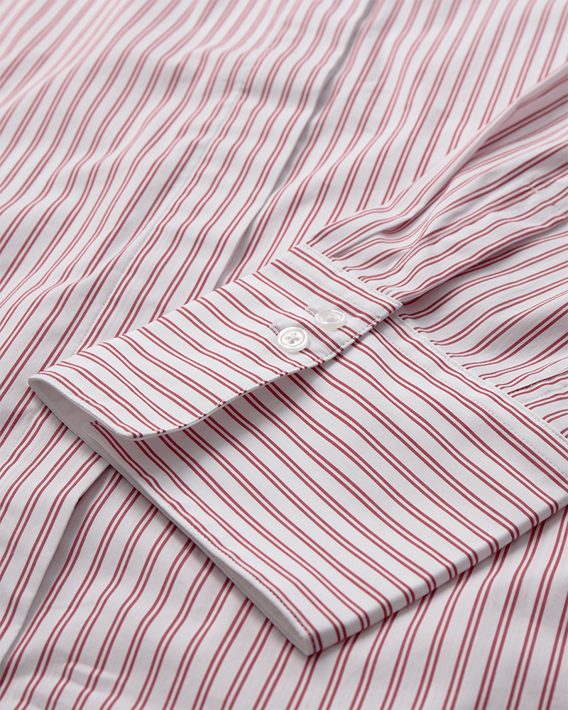 CMMARYANN - OVERSIZE SKJORTE I STRIBET HVID OG RØD