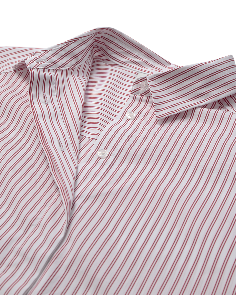 CMMARYANN - OVERSIZE SKJORTE I STRIBET HVID OG RØD