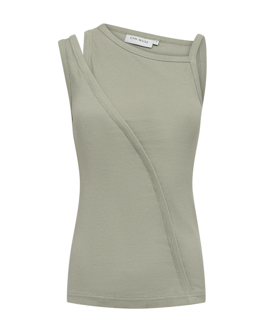 CMSIV - TOP MED ASYMMETRISKE STROPPER I GRØN