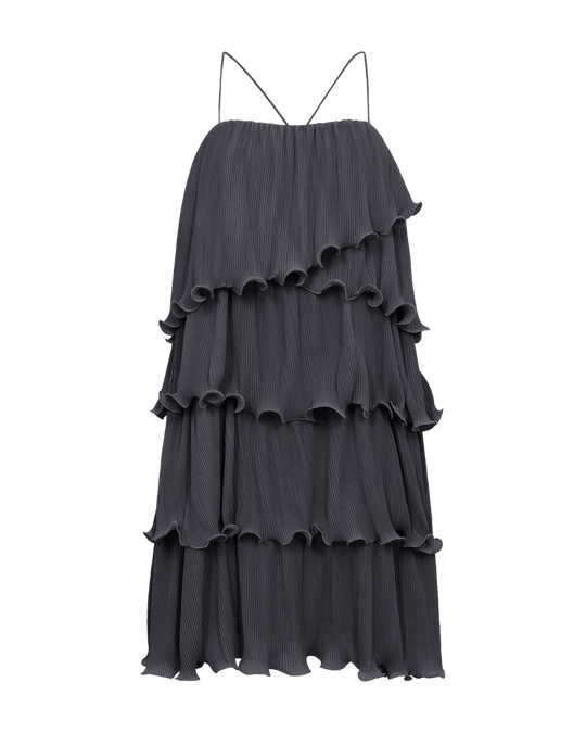 CMKIRA - PLISSERET KJOLE I BLÅ