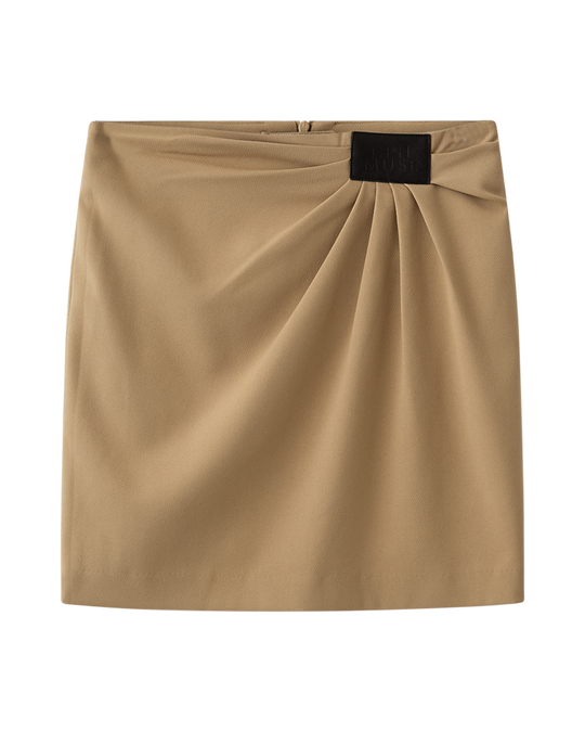 CMTAILOR - NEDERDEL MED DRAPERET DETALJE I BRUN