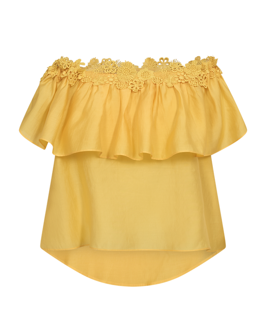 CMMOLLY - OFF-SHOULDER BLUSE I GUL