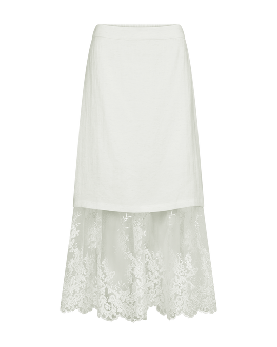 CMTENLEY - NEDERDEL MED BLONDER I HVID