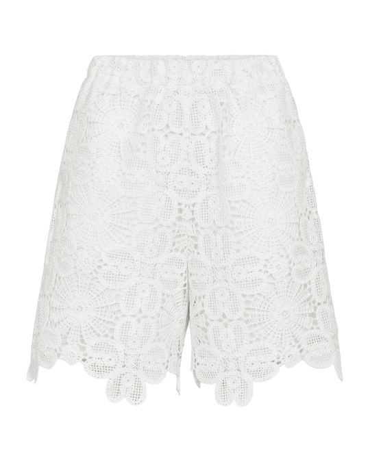 CMVILJA - SHORTS MED BRODERI I HVID