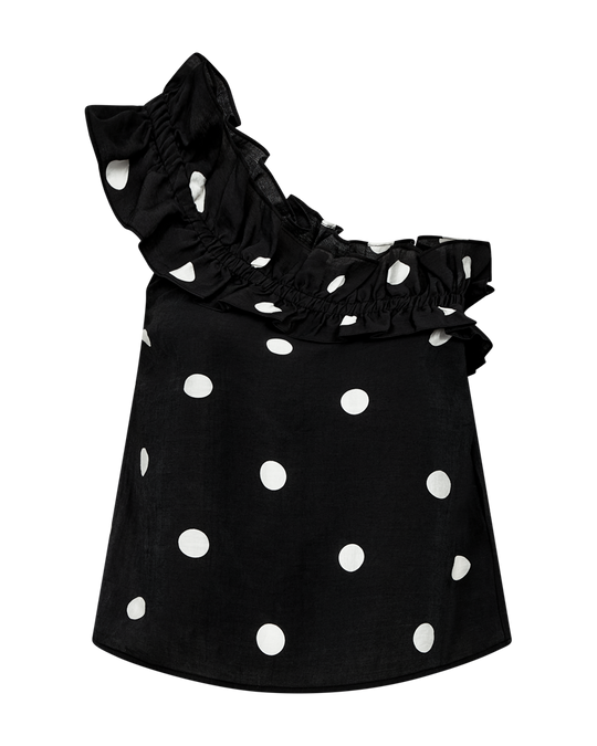 CMFIE - ONE-SHOULDER BLUSE I SORT