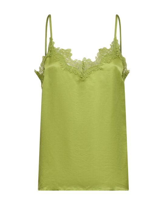 CMSILIA -  SATIN TOP MED BLONDER I GRØN