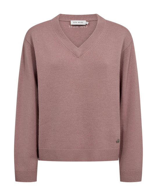 CMSIENNA - V-HALS PULLOVER I ROSA