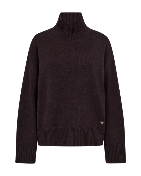 CMSIENNA - STRIK PULLOVER I BRUN